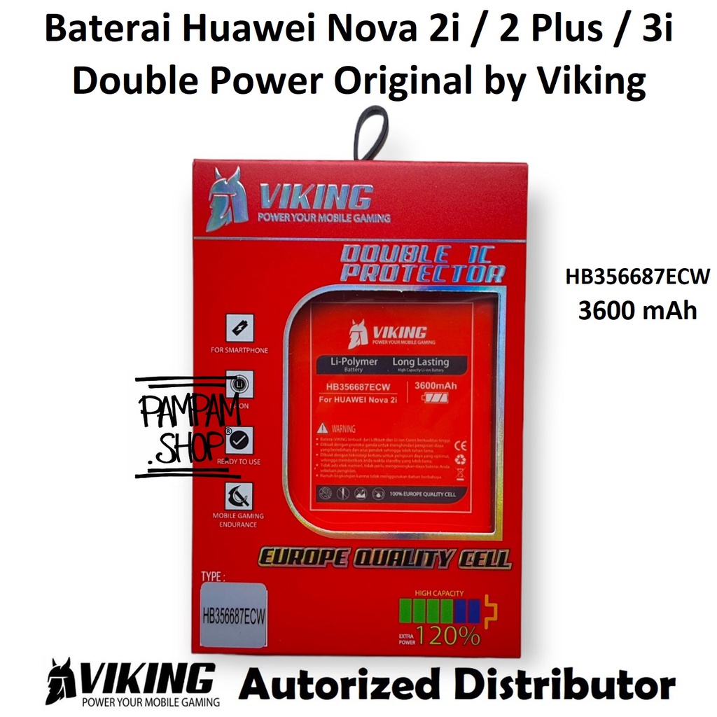 Baterai VIKING Double Power Original Huawei Nova 2i Nova 2 Plus 2+ 3i HB356687ECW Batre Batrai HP