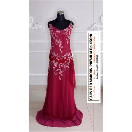(GRATIS ONGKIR) GAUN MAROON PREMIUM 1/GAUN PESTA PRELOVED/GAUN PESTA BEKAS/GAUN EVENING/GAUN MOM SEC