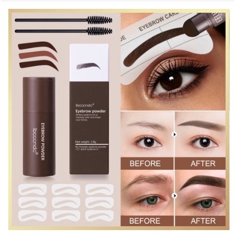 MAYCREATE | IBCCCNDC EYEBROW POWDER | Eyebrow Stamp Instan Hairline And Waterproof With 10 Model Cetakan