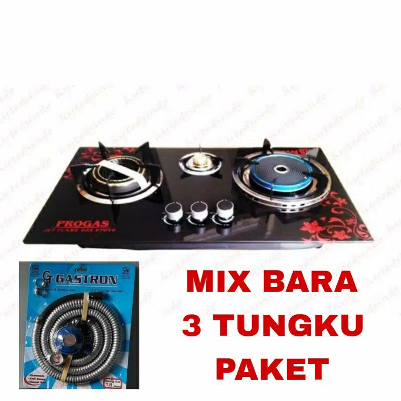 Progas , kompor , Gas , 2  &amp;  3 tungku , infrared , Mix Bara, Tanam , kaca