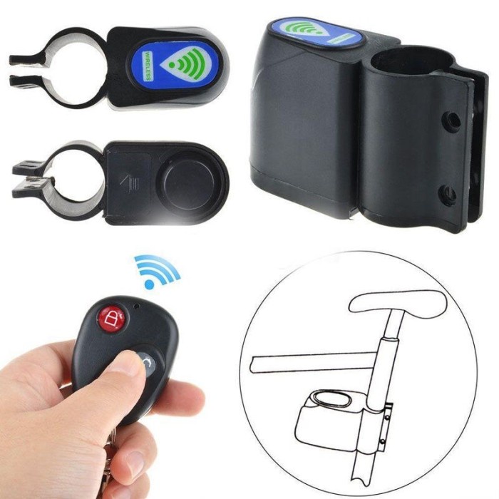 Alarm Sepeda Remote Control Bicycle Wireless Sensor Getar Waterproof