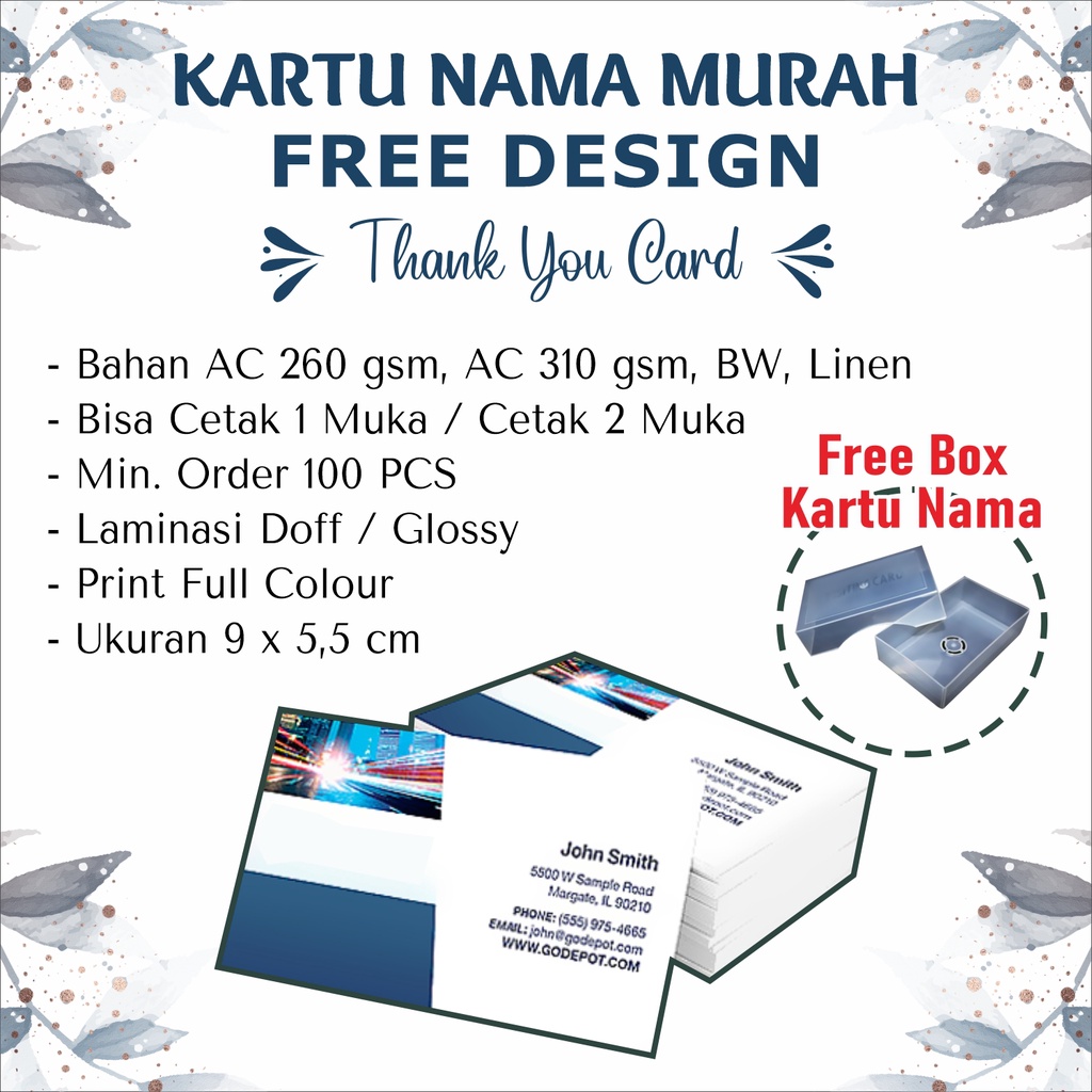 

Cetak Kartu Nama, thank you card, Label Card, MURAH Free Design