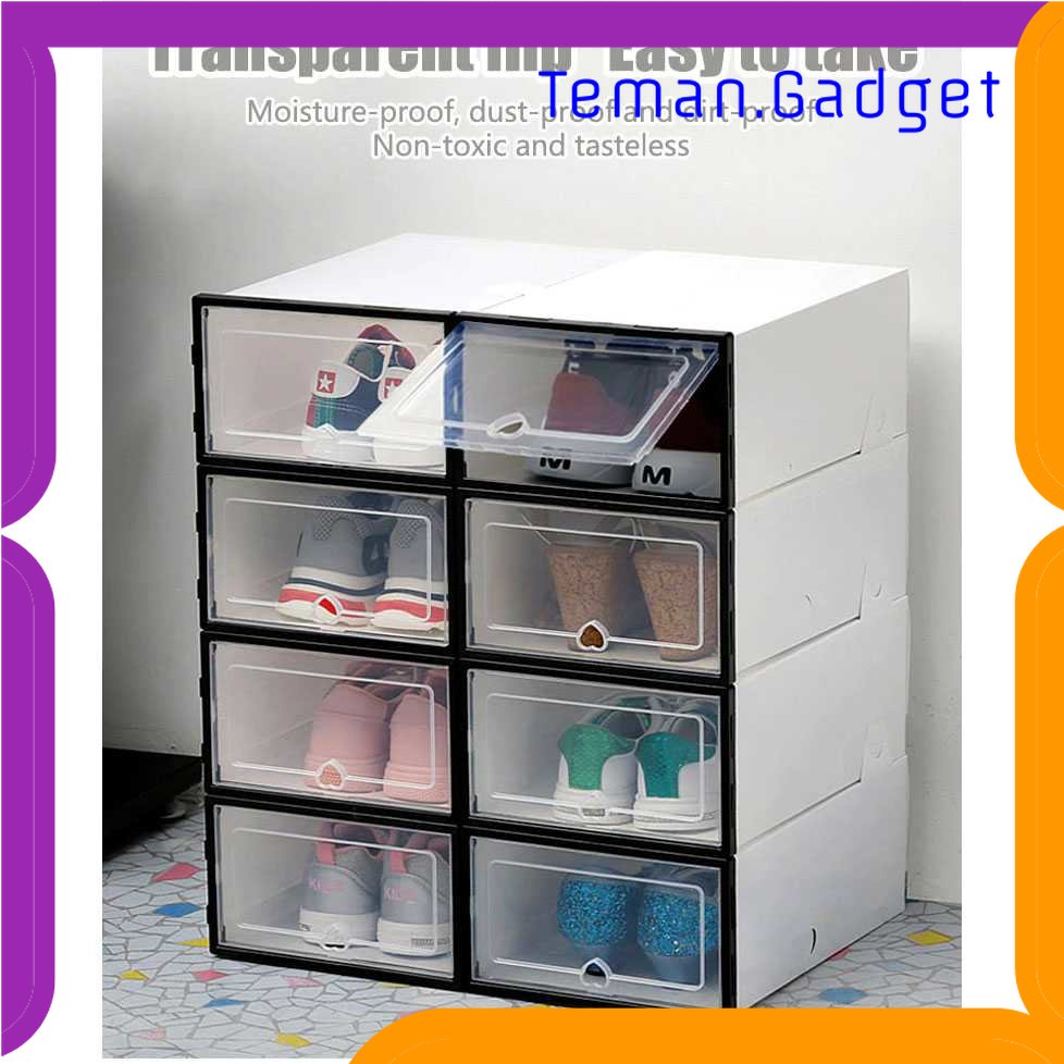 TG-RAK BNBS Kotak Susun Rak Organizer Sepatu Shoe Box 6 PCS Size L - LF010