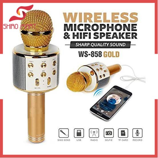 [SM] mic karaoke ktv ws858 wireless portable speaker bluetooth microphone ws-858 ws 858 karoke