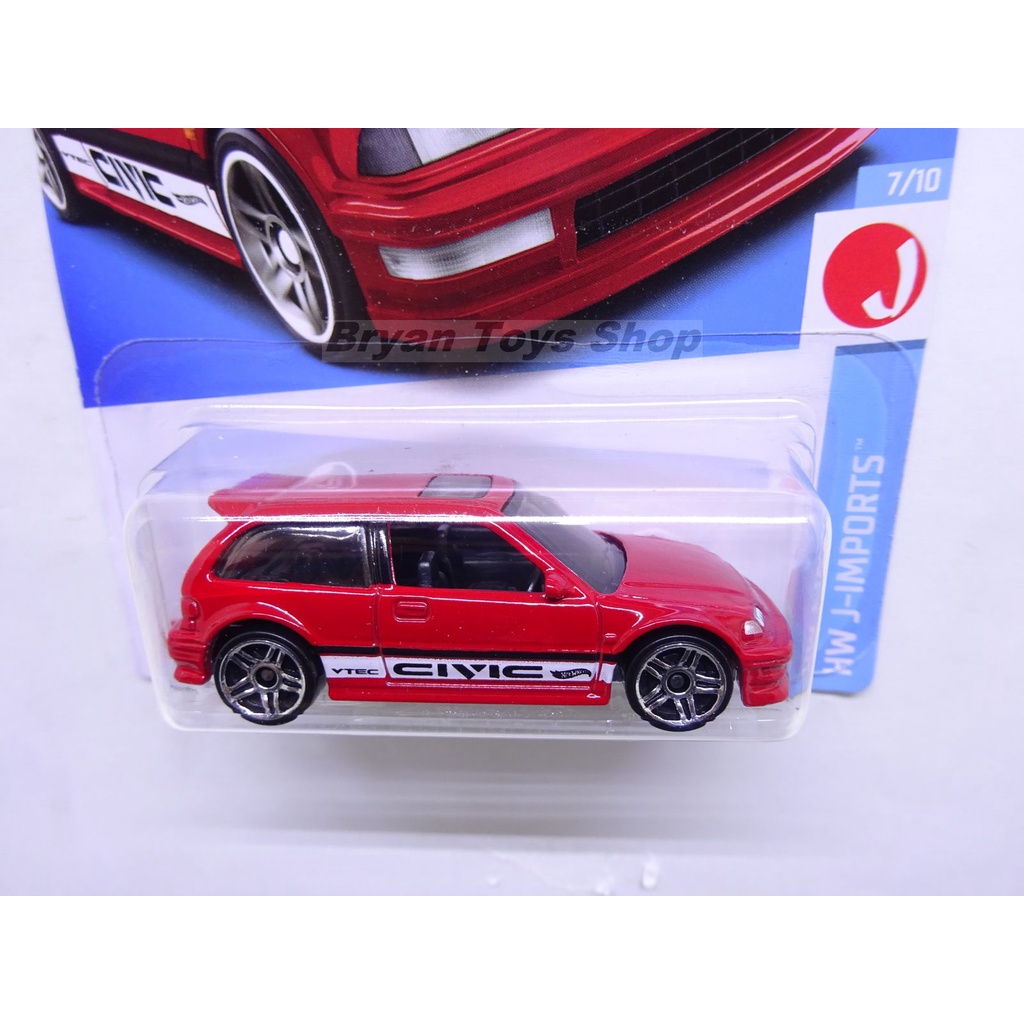 Hot Wheels 90 Honda Civic EF Merah