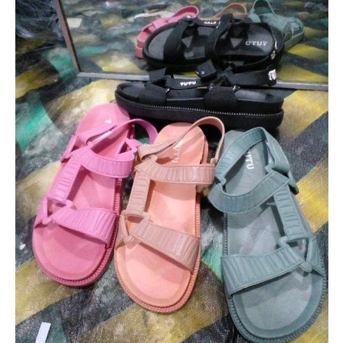 9101 - Sepatu Sendal Gunung Tali Karet Wanita Yutu Model Trendy Size 36 - 40