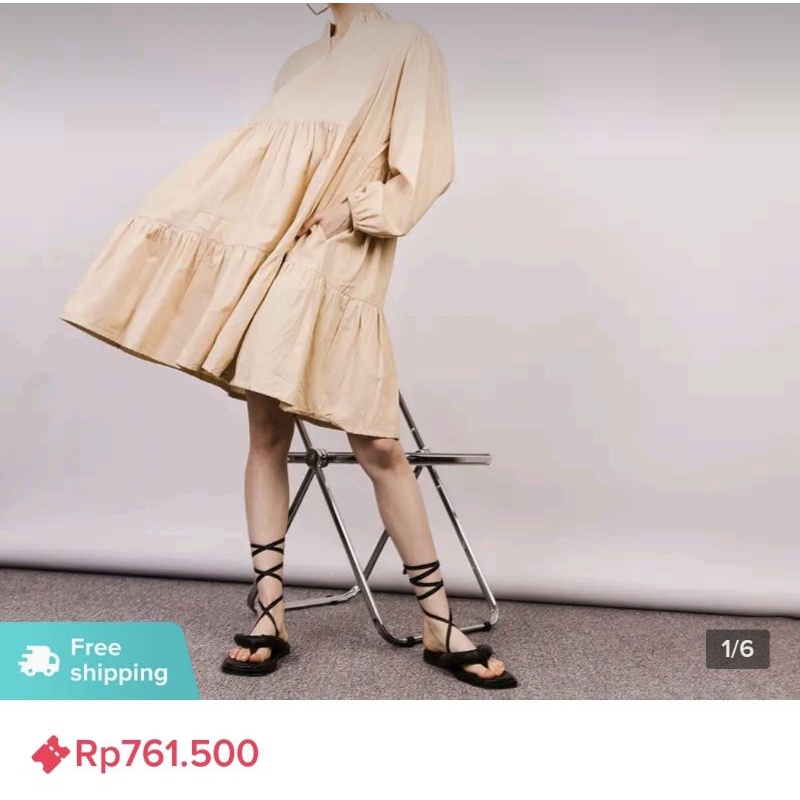 PRELOVED AYA DRESS CREAM BY FASHION TODAY - 8WOOD (CUM DIPAKE 1X)