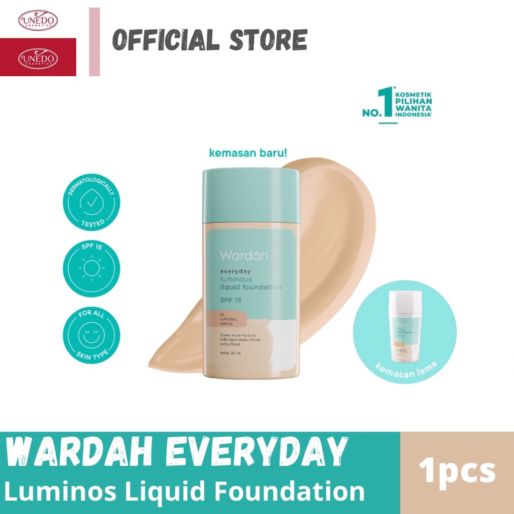 Wardah Everyday Luminos Liquid Foundation-Alas Bedak Cair dengan Hasil Natural