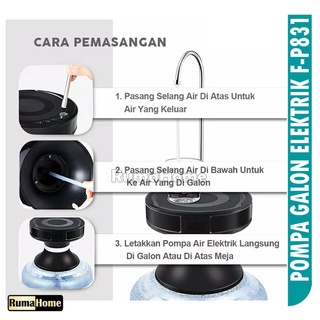 Pompa Galon baki Elektrik F-P831 Rechargeable Water Dispenser Electric Pump Automatic.