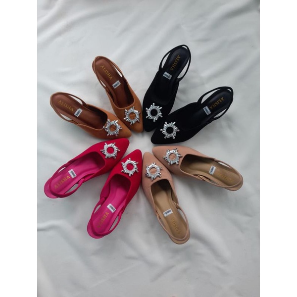 ULIE FS SANDAL MULES SEPATU HAK LANCIP 5CM