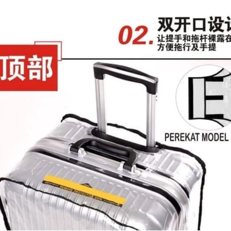 Luggage Cover Transparant ITO 20 22 24 26 28 inch / Pelindung Koper Transparan semua ukuran