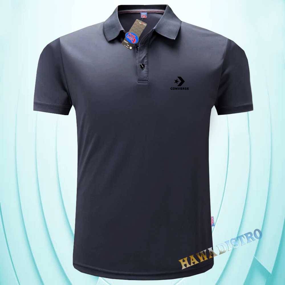 Bisa ( COD ) - Polo Kerah Convesz Hitam  - Kaos Kerah Pria Distro - Kaos polo Shirt pria Kerah - Kao