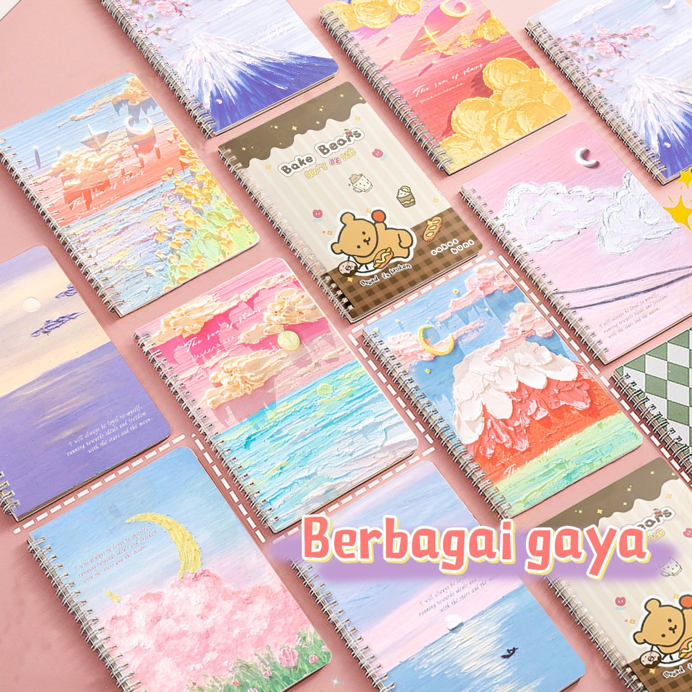 Poney Buku catatan ring a5 Notebook ring motif Buku tulis spiral ring