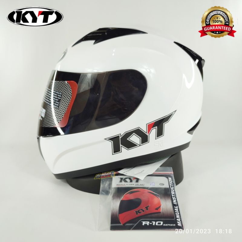 HELM KYT R10 WHITE ORIGINAL HELM KYT R 10 WHITE ORIGINAL HELM TOURING KYT R10 PUTIH ORIGINAL HELM FU