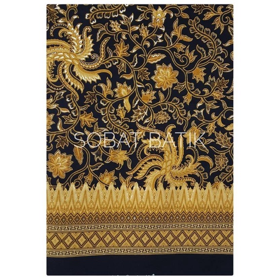 Batik Kain Batik Semi Sutra Motif 91034 Hitam Sogan
