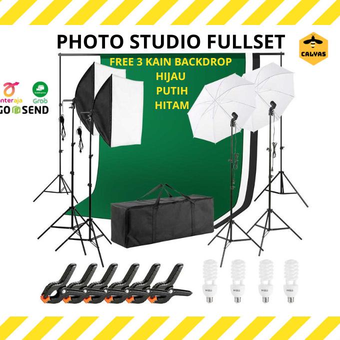 Paket Backdrop Background Photo Studio Dengan Perlengkapan Lighting