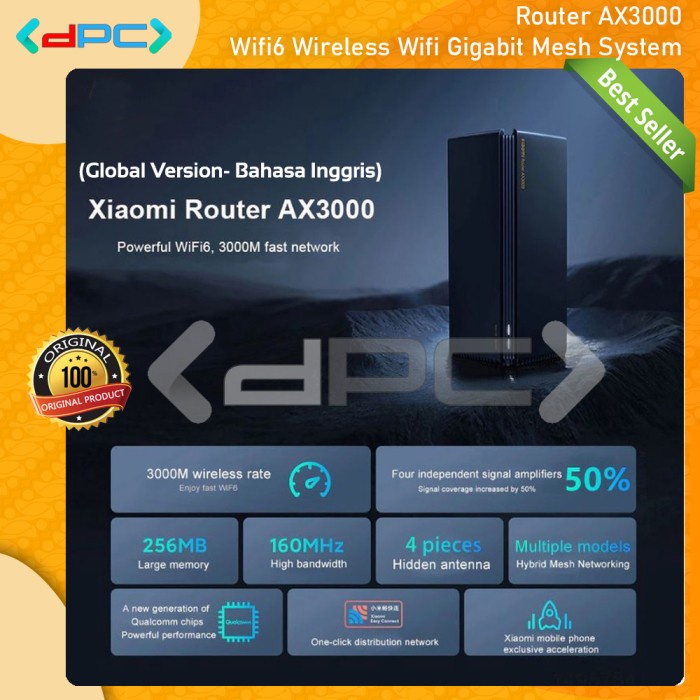 Router Xiaomi Router Ax3000 Wifi6 Wireless Wifi Gigabit Mesh System V.Global