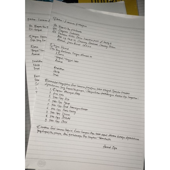 

min order 5 pasang. surat lamaran kerja sepasang Murah Gratis Ongkir