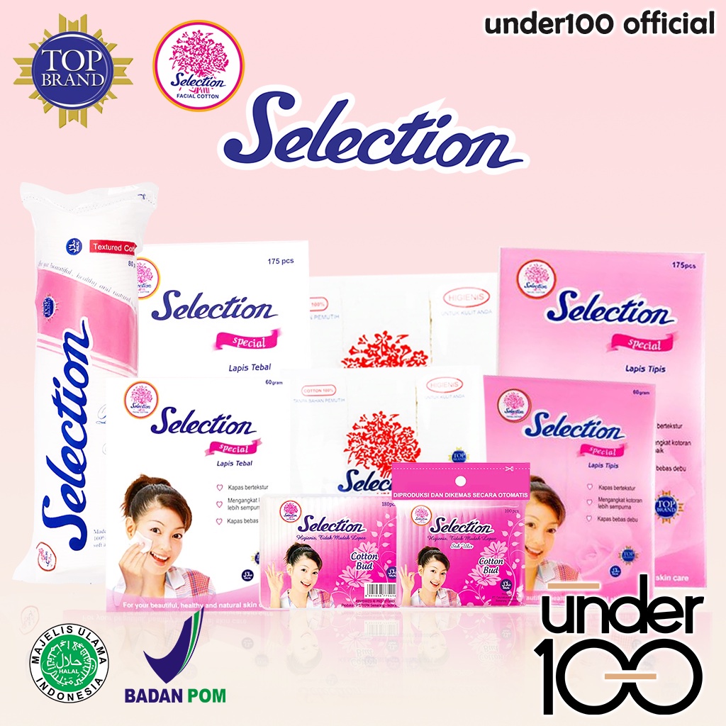 Kapas Selection Facial Cotton Round Kapas Tipis Toner Pembersih Wajah Bulat | Kotak | Cotton Bud