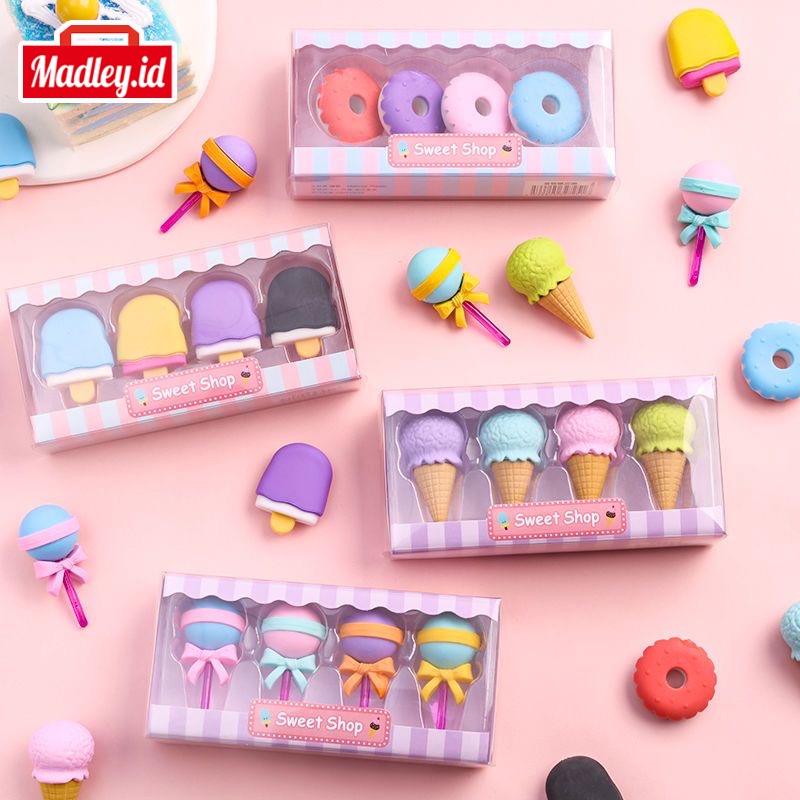 

Madley Eraser Set 4in1 Karakter Lucu Penghapus Pensil Buku Anak Sekolah