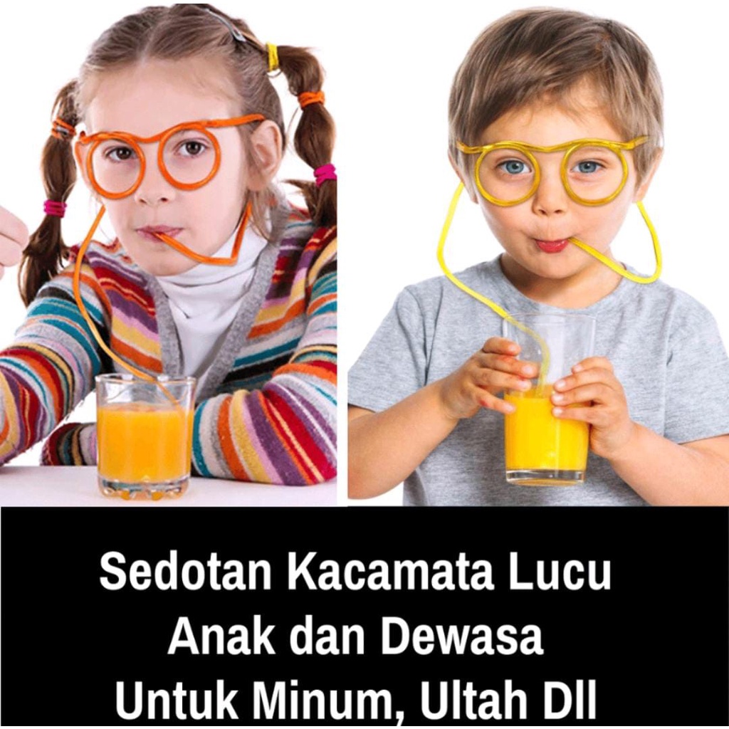 KACAMATA Sedotan bahan plastik untuk anak anak dan dewasa