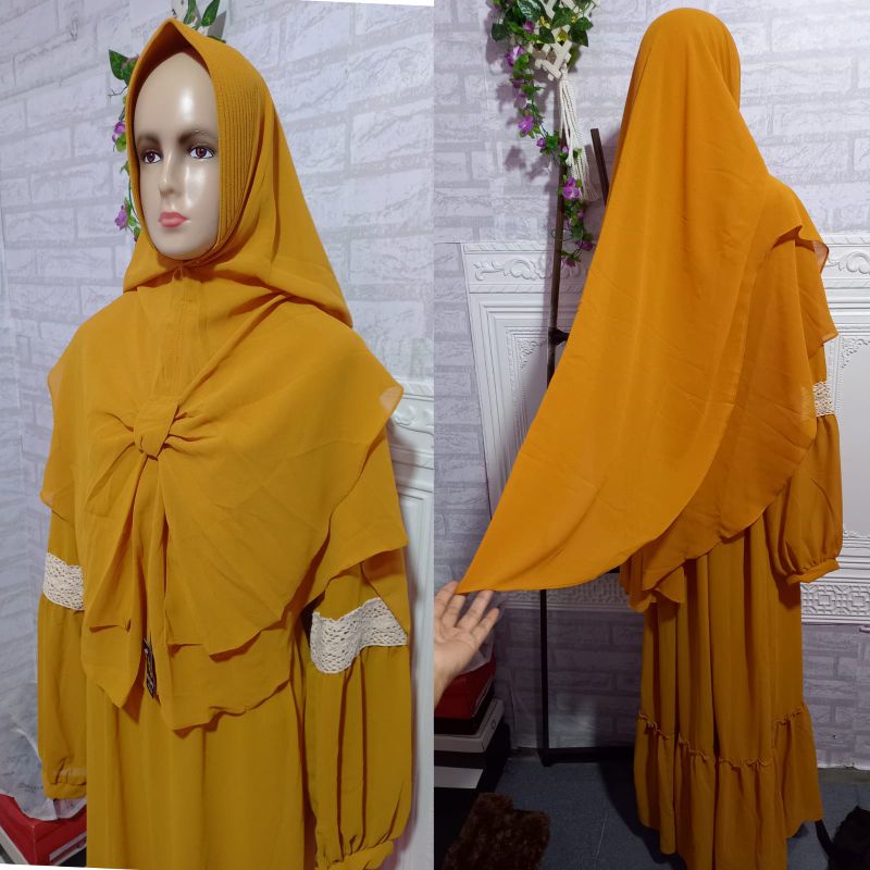 gamis set hijab Ceruti.gamis Ceruti set hijab.gamis syari.gamis set kerudung