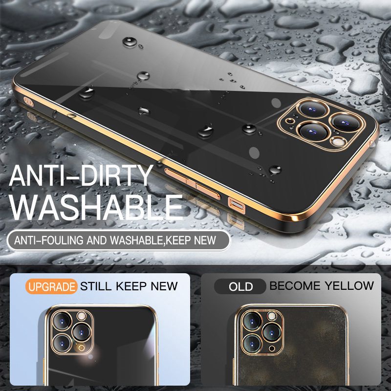 Case Realme C35 C33 C31 C30 C15 C12 C2 C21Y C25Y Fashion Electroplated Square Plating Soft Silicone Case Baolongwish Ftd