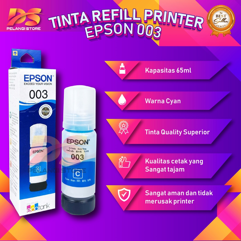 1 SET 4 PCS Tinta Epson 003 Premium Tinta Printer L1110 L3101 L3110 L3150 L5190 L3100