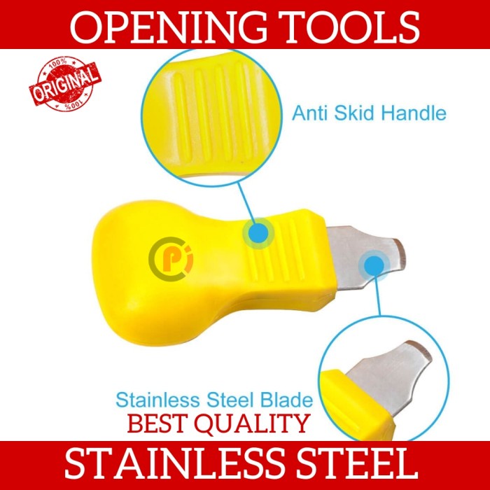 Opening Tool Gagang Kuning Stainless Steel Alat Pembuka Casing DLL