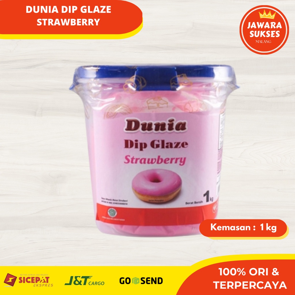 

[1 Kg ] Dunia Dip Glaze Strawberry | Dunia Glaze Stroberi | Selai Topping Donat