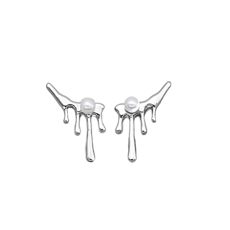 [Seri Tetesan Air Lava] Logam Lava Drop Earrings Aksesoris Temperamen Kepribadian Mewah Ringan Sederhana