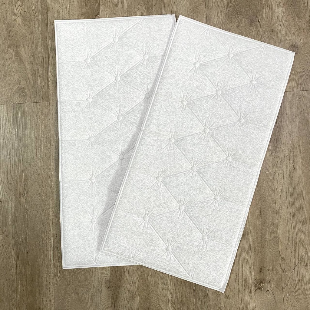 Wallpaper 3D Foam Headboard Putih Bed Wall Stiker Wallfoam Dinding 3D Walpaper Foam Dekorasi Kamar Minimalis Elegant