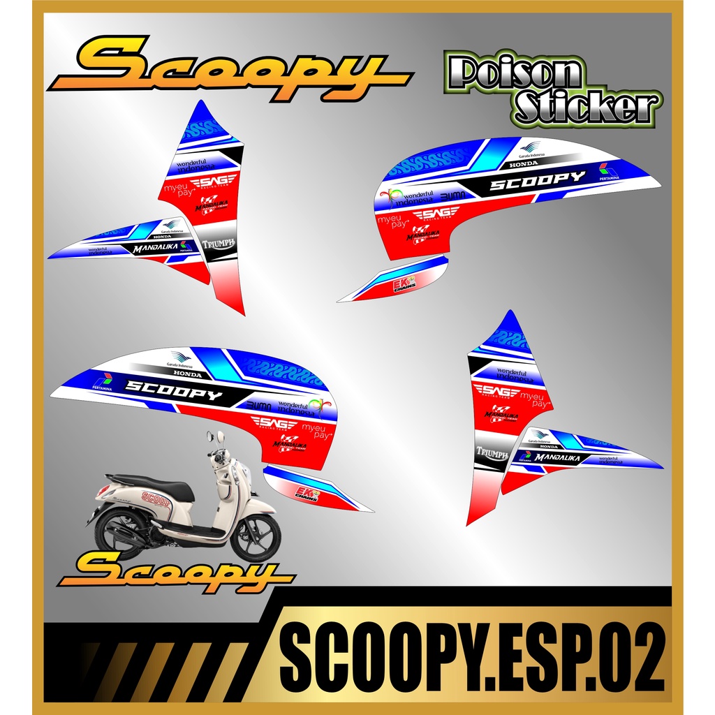 Striping Sticker SCOOPY 2013 - 2015 List variasi honda Scoopy code 02