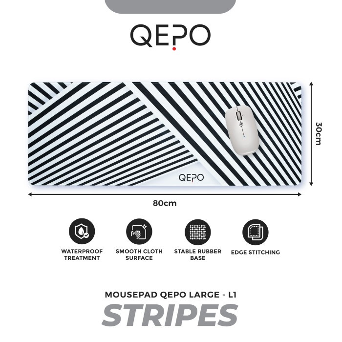 Mousepad QEPO Large L1 Motif Stripes 80 x 30 cm