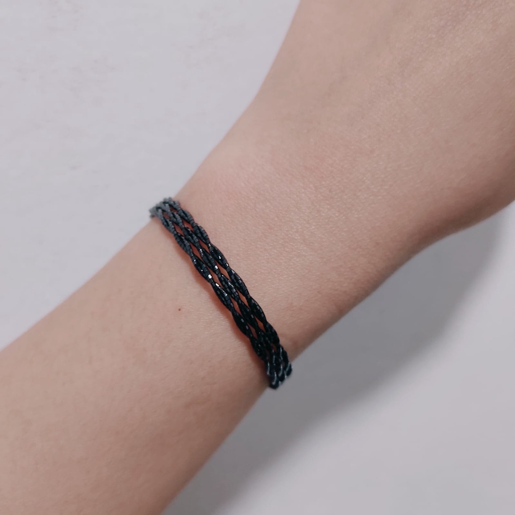 Gelang Choker kepang lentur mas asli cantik manis awet black by ubs gold