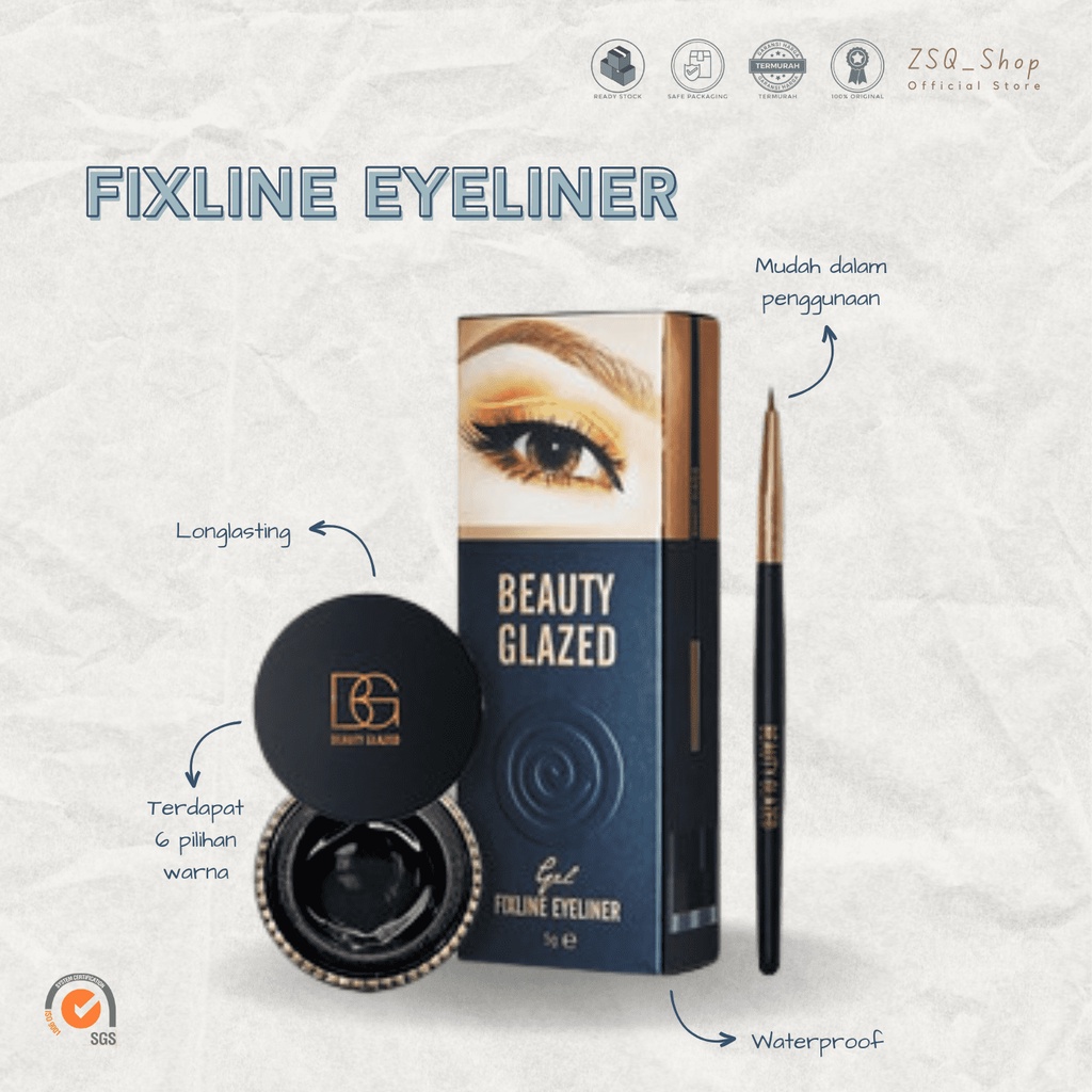 Beauty Glazed Fixline Eyeliner Murah Hilight Warna Terang Kosmetik Mata Liquid Eyeliner Pensil