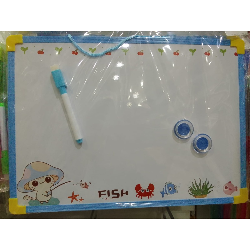 

DIY Papan Tulis Mini Whiteboard + Spidol 2 Sisi Double Side Whiteboard