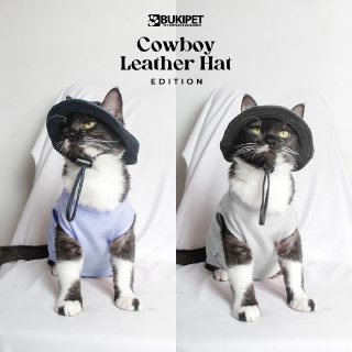 Topi Kucing dan Anjing Lucu Aksesoris Hewan - COWBOY LEATHER HAT
