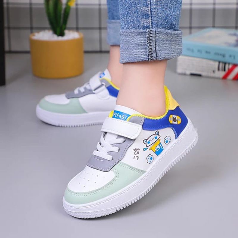 A06 Sepatu Anak Laki - Laki Perempuan Sneakers SMILE Kartun Anti Selip Sol Lembut