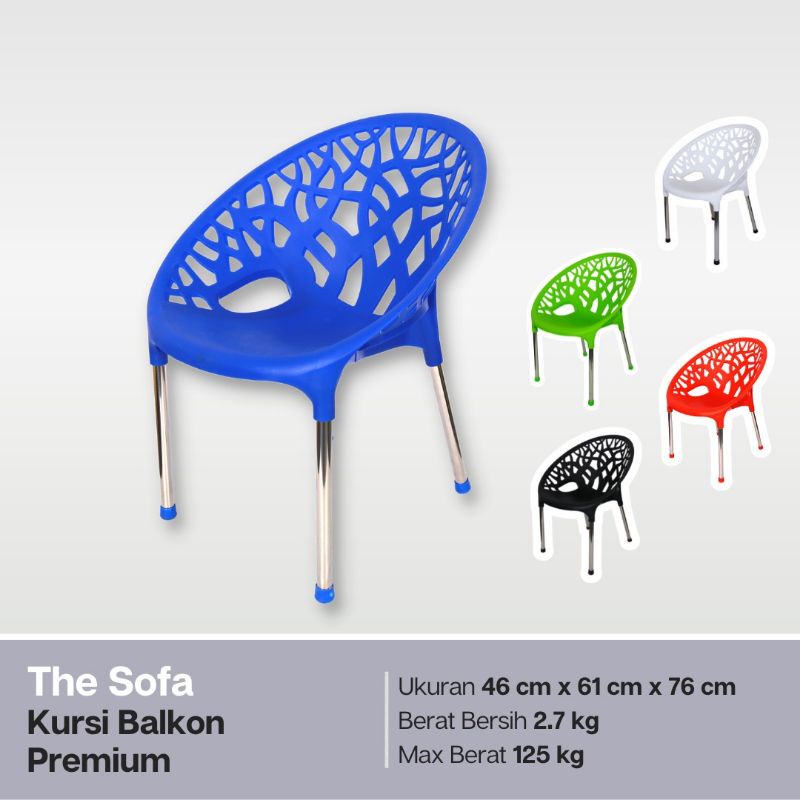 Kursi santai plastik/Kaki stainless/Kursi Kafe