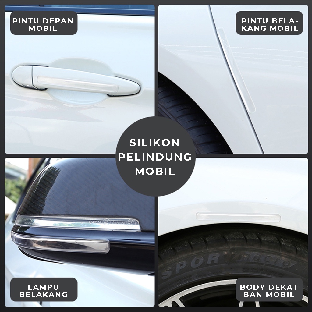 Pelindung Pintu Mobil Car Door Handle Protector Anti Gores Karet Stiker Silikon Strip Bumper Gagang Pintu Mobil Aman Anti Lecet | GROSIRXPRESS