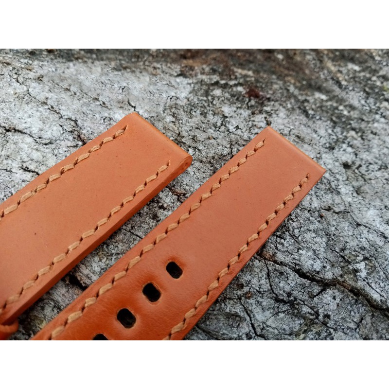 Tali Jam Tangan Kulit Sapi Pull Up Tan tebal 4mm Bargaransi