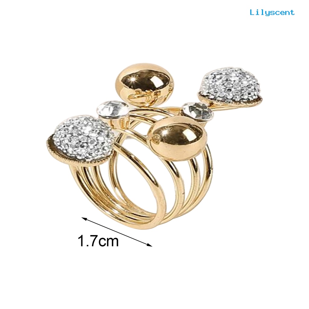 [LS] Cincin Adjustable Indah Paduan Mengkilap Desain Kreatif Cincin Mutiara Imitasi Untuk Pertunangan