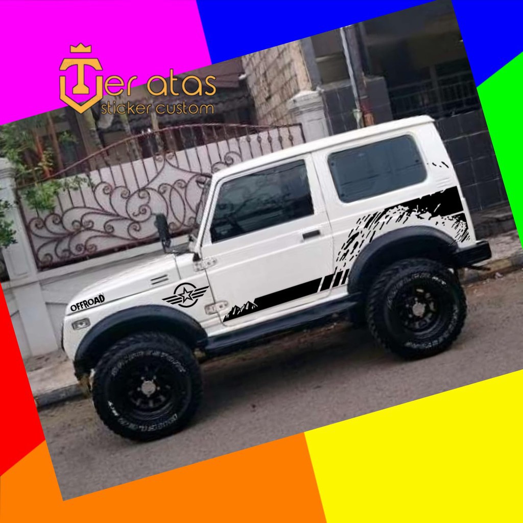 ikomard sticker Stiker Mobil Off Road Stiker Cutting Mobil Jimmy, Katana, Jeep Stiker Motif Lumpur T