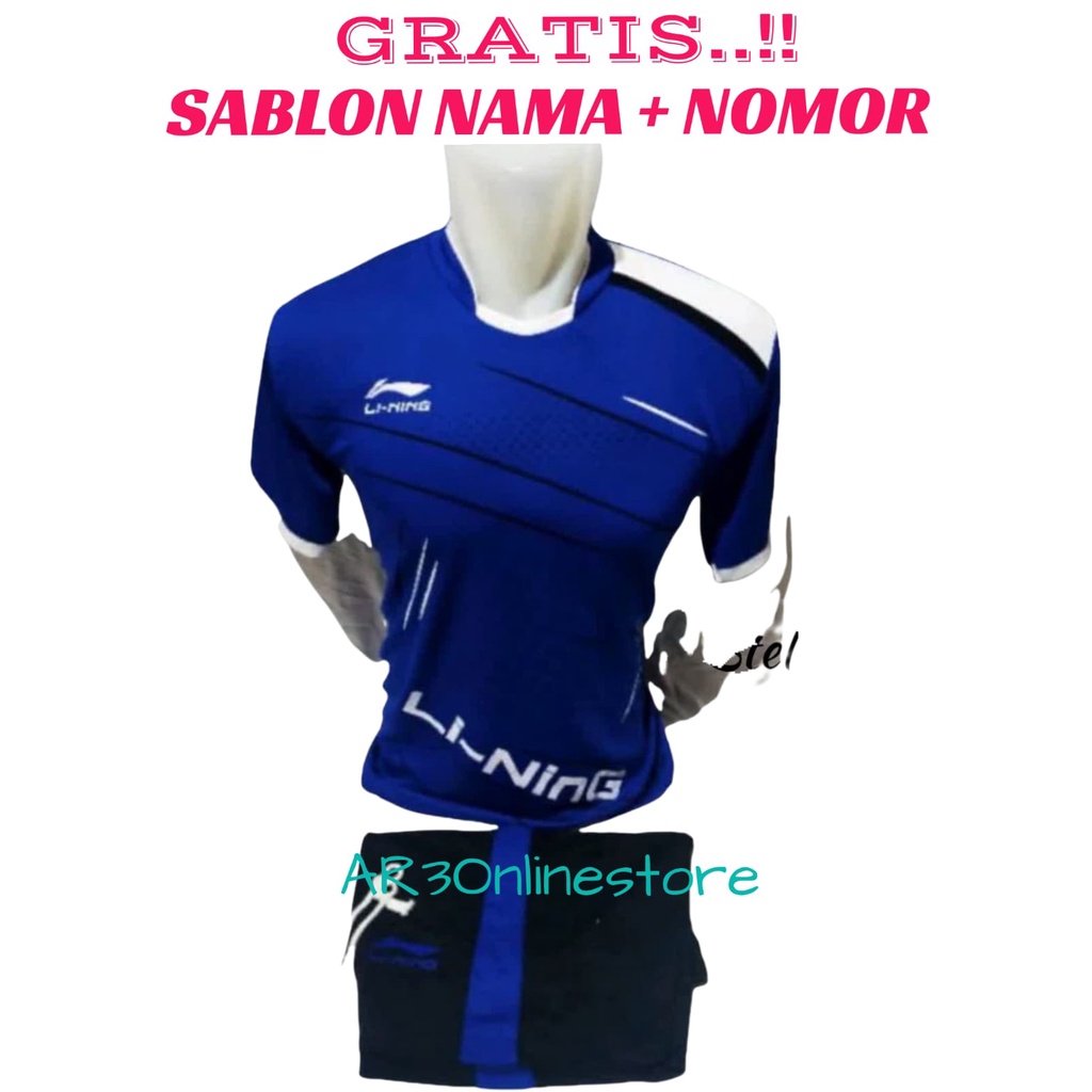 ( FREE SABLON NAMA + NOMOR ) Baju stelan olahraga pria/wanita kaos badmjinton bulutangkis tenis voli bola futsal motif terbaru