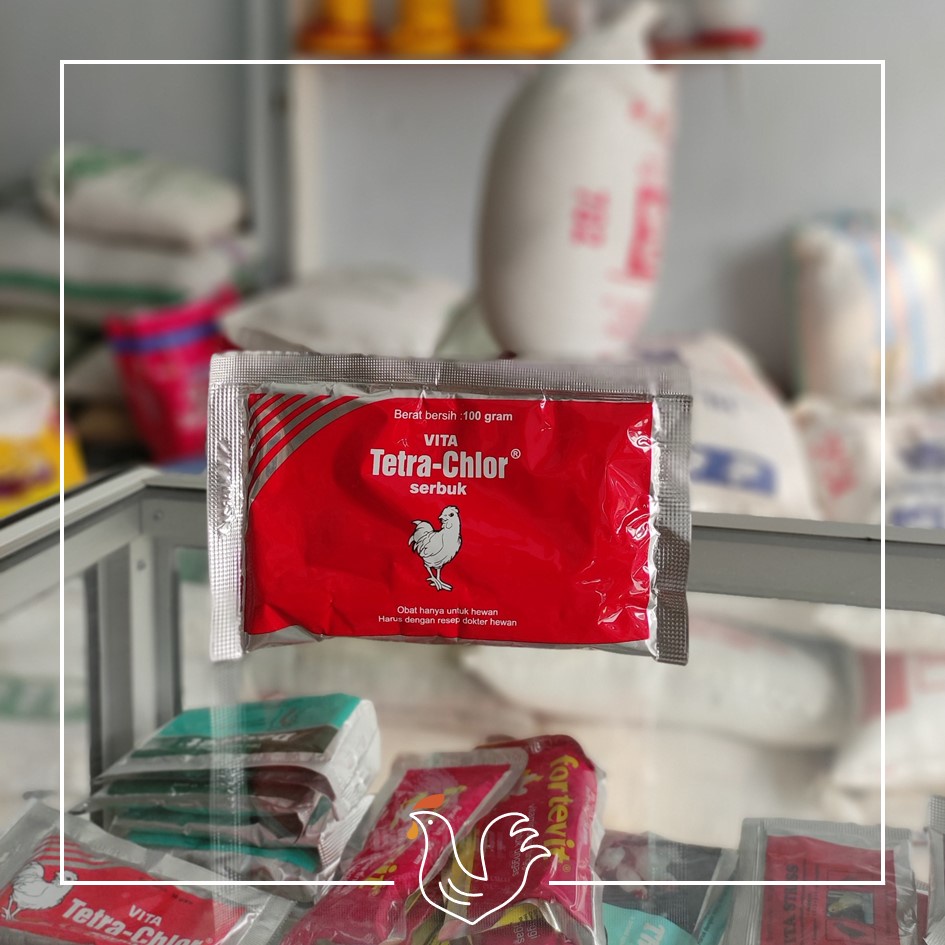 VITA TETRA CHLOR SERBUK 100 GR - MEDION : Antibiotik Multivitamin Mineral Obat Unggas Ayam Burung