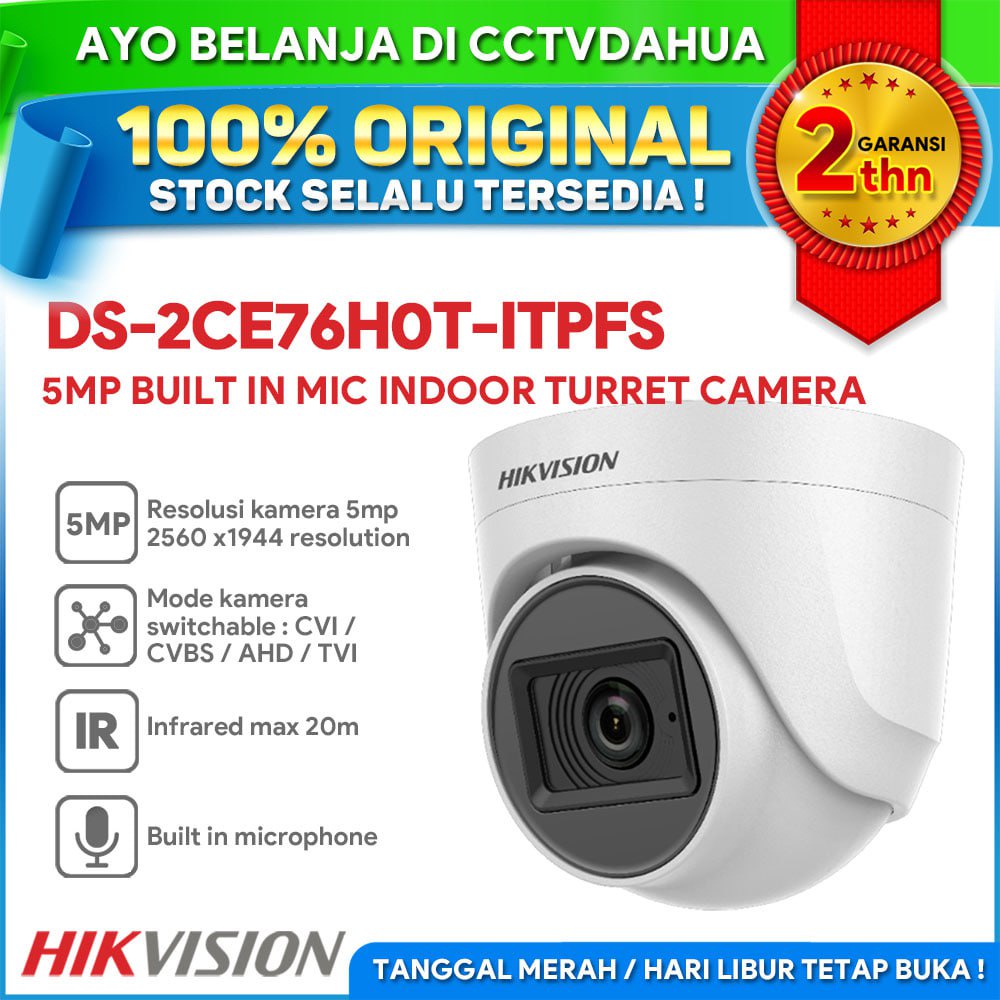 HIKVISION DS-2CE76H0T-ITPFS Hikvision 5MP Audio Indoor Fixed Camera