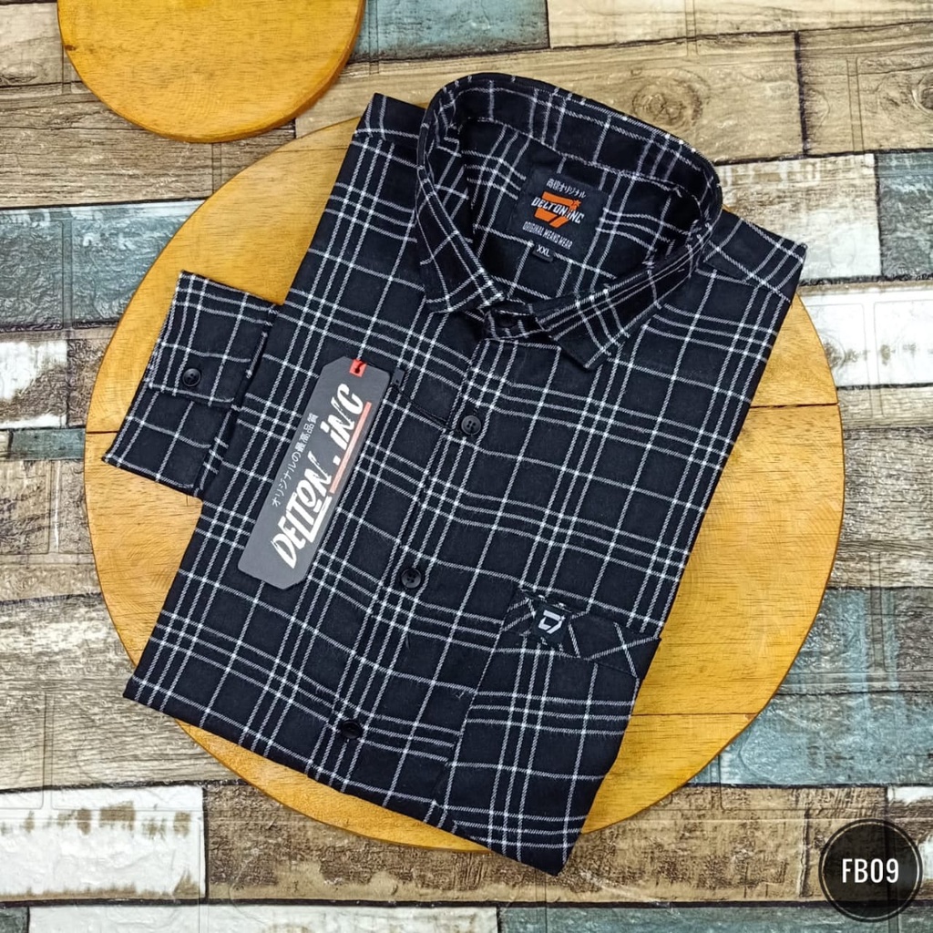 Kemeja Flanel Pria Lengan Panjang XXL 3XL|Atasan Size Big Size Kameja Cowok Panel Distro Surfing FB07