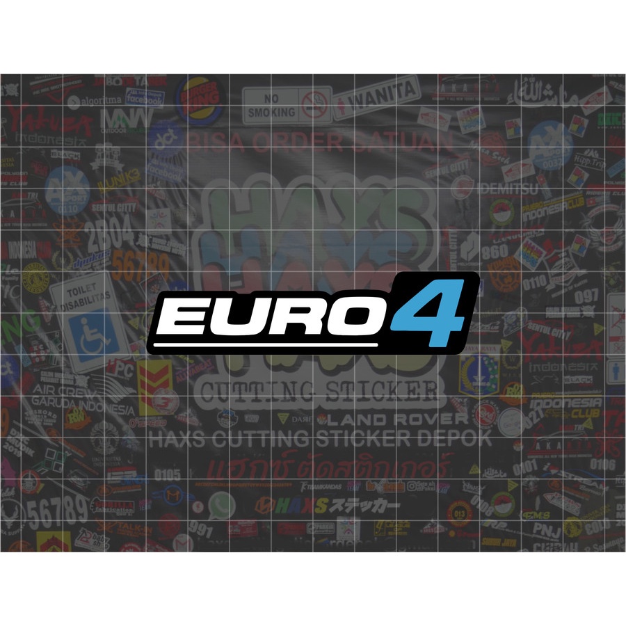 Cutting Sticker Euro 4 Ukuran 8 Cm Untuk Motor Mobil