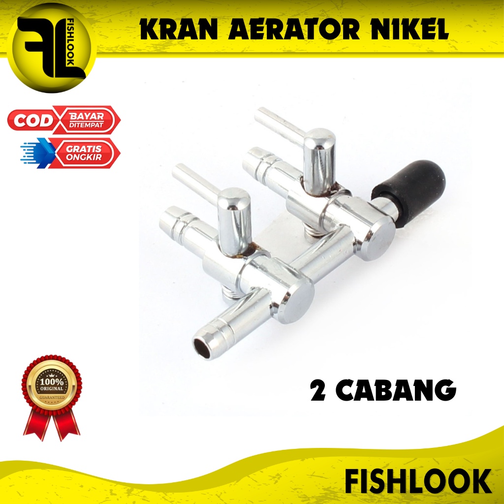 Kran Keran Cabang Nikel Stainless Pembagi Udara Aerator Aquarium Aquascape Airator